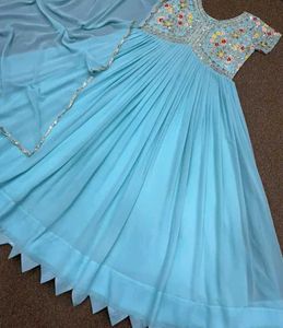 Elegant Blue Ethnic Gown