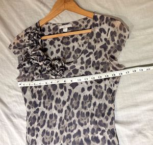 Beautiful Leopard Print Mesh Imported Top
