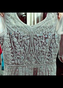 HEAVY GOWN WITH STONE AND EMBROIDERY✅