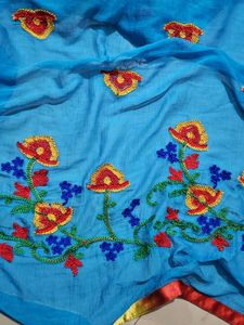Embroidered Blue Dupatta