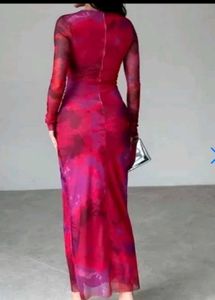Red Floral Bodycon Dress