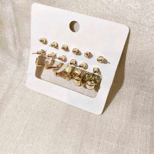 Gold Earring Set - 6 Pairs✨