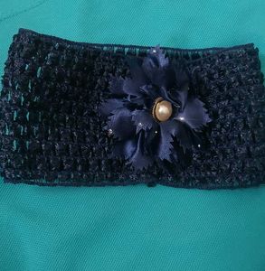 Navy Blue Flower Headband
