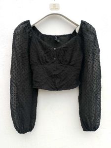 Black Full Sleeve Branded Top.
