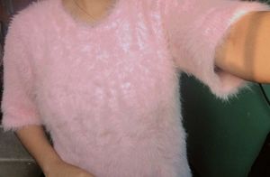 Pink Fuzzy Knit Sweater