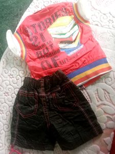 Kids Set Cotton Shirt, Shorts &amp; Jacket