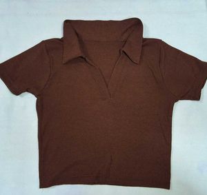 Brown Crop Top