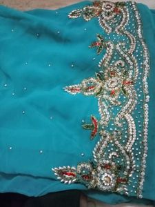 Elegant Teal Saree