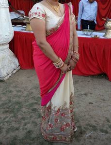 Half Net And Silk Saree