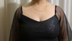Black Dress With Net Sleeve