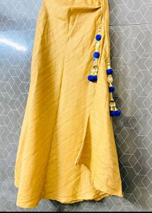Ethnic Golden Skirt N Blue Top