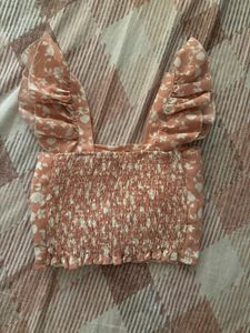 Floral Ruffle Crop Top - Xs/S size