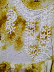 Vintage Tie-Dye Embroidered Dress