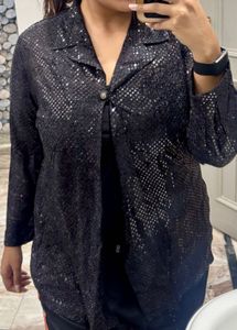 black sequence top, very pretty for parties