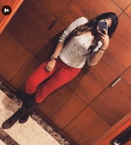 MANGO New Red Ankle Length Trouser