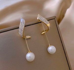 Korean long crystal Earrings