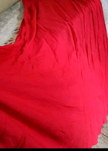 Sleeveless Red color long Dress