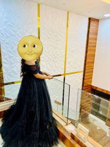 Black Tulle Off-Shoulder Gown
