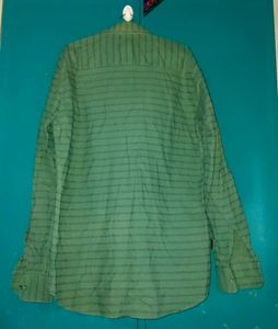 Green Striped Long Sleeve Shirt