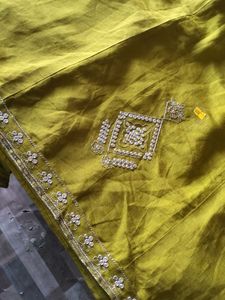 Embroidered Olive Green Kurta Set