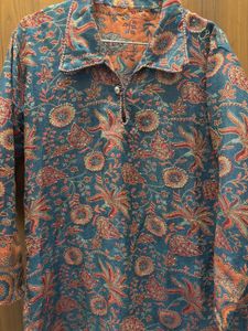 Patterned Blue Tunic Dress
