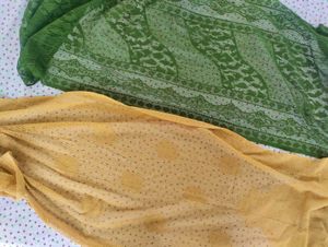Vintage Scarves - Green & Gold