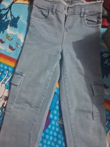 A Grey Color Denim Cargo