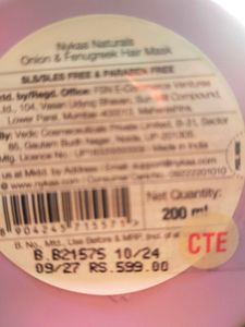 Nykaa Naturals Onion &amp; Fenugreek Hair Mask