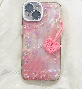 Crochet Mini Heart Phone Charm