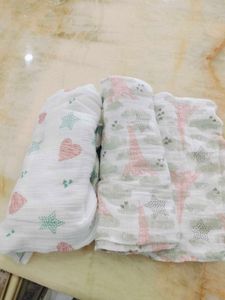 Baby Muslin Swaddle Blanket 2 Pcs Never Used