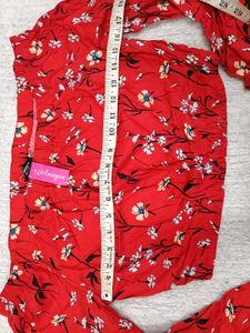 Red Floral Off-Shoulder Top