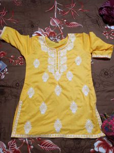 Yellow Embroidered Kurta
