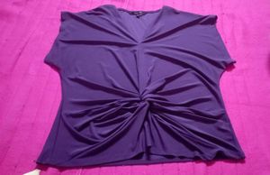 Elegant Purple Knot-Front Top