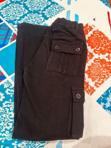 Kids Black Cargo Pants