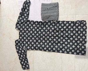 Black Printed Kurta Set