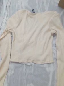 Cream Long Sleeve Top