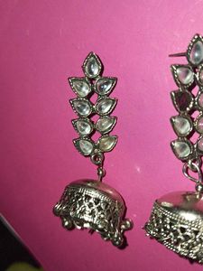 Silver Jhumka Earrings