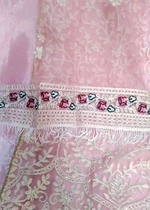Pink Pakistani Embroidered Dress Material