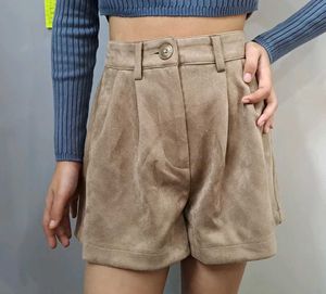 Tan Suede Style Shorts