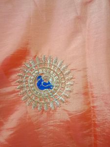Peacock 🦚 Embroidery Lite Weight Saree