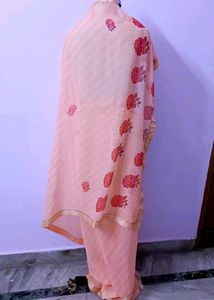 Peach Floral Saree