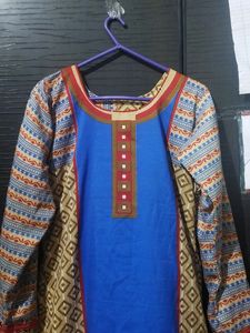 Blue-cream Colour Churidar