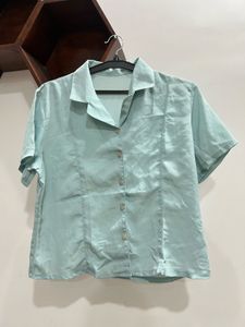 Sky Blue  Button-Up Top