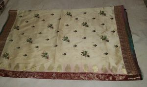 Maroon With Off White Combination Saree