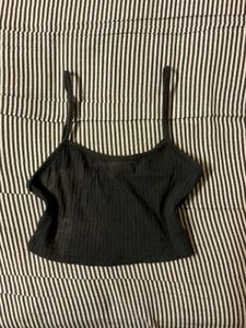 Black Ribbed Tank Top