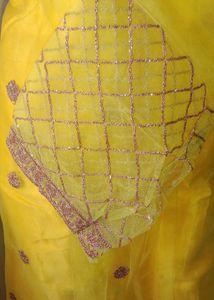 Elegant Yellow Embroidered Ethnic Gown