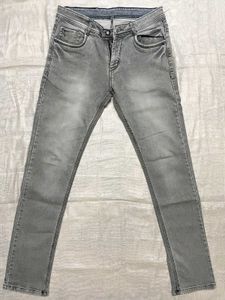 Grey Jeans Slim Fit Denim Pants