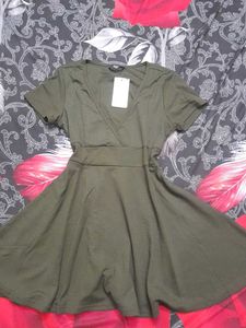 Olive Green Skater Dress