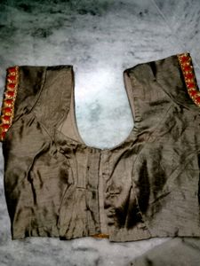Grey Work Saree