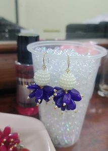 Elegant Drop Earrings- Purple